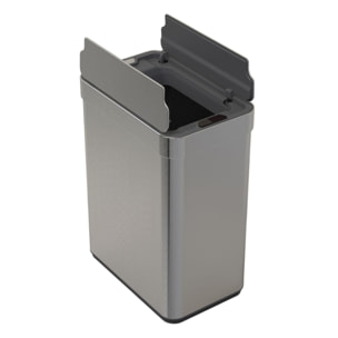 Cubo de Basura color metálico en acero inoxidable con apertura de alas y sensor automático