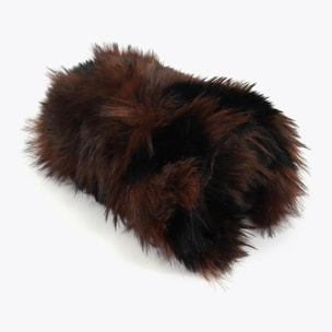 Sciarpa combinata in maglia e pelliccia sintetica