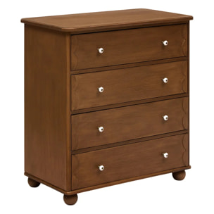 Commode Mona rectangulaire 45x80cm 4 tiroirs marron