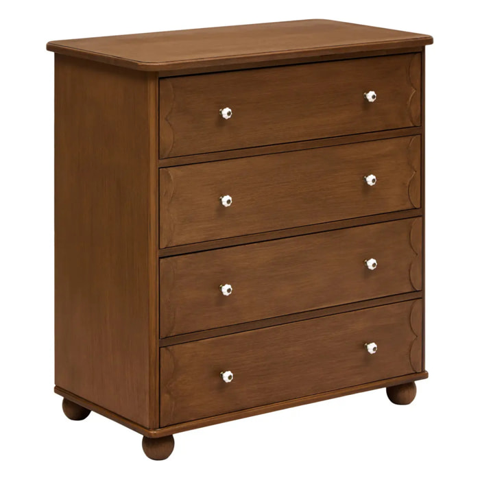 Commode Mona rectangulaire 45x80cm 4 tiroirs marron