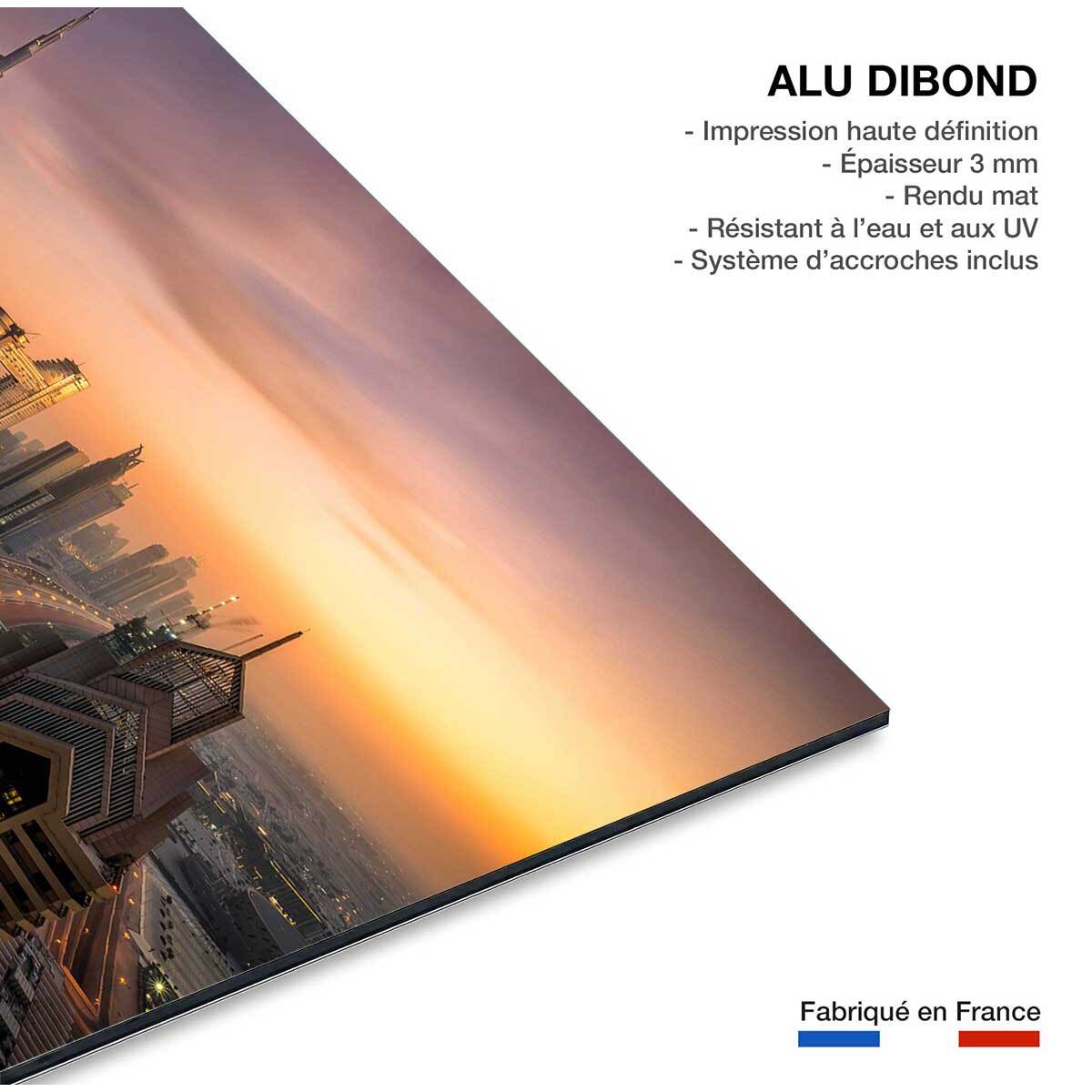 Tableau ville Dubai sunset Tableau alu Dibond