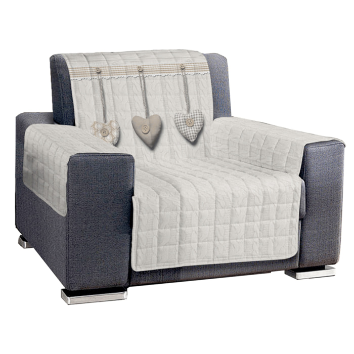 Copripoltrona cuore appeso beige