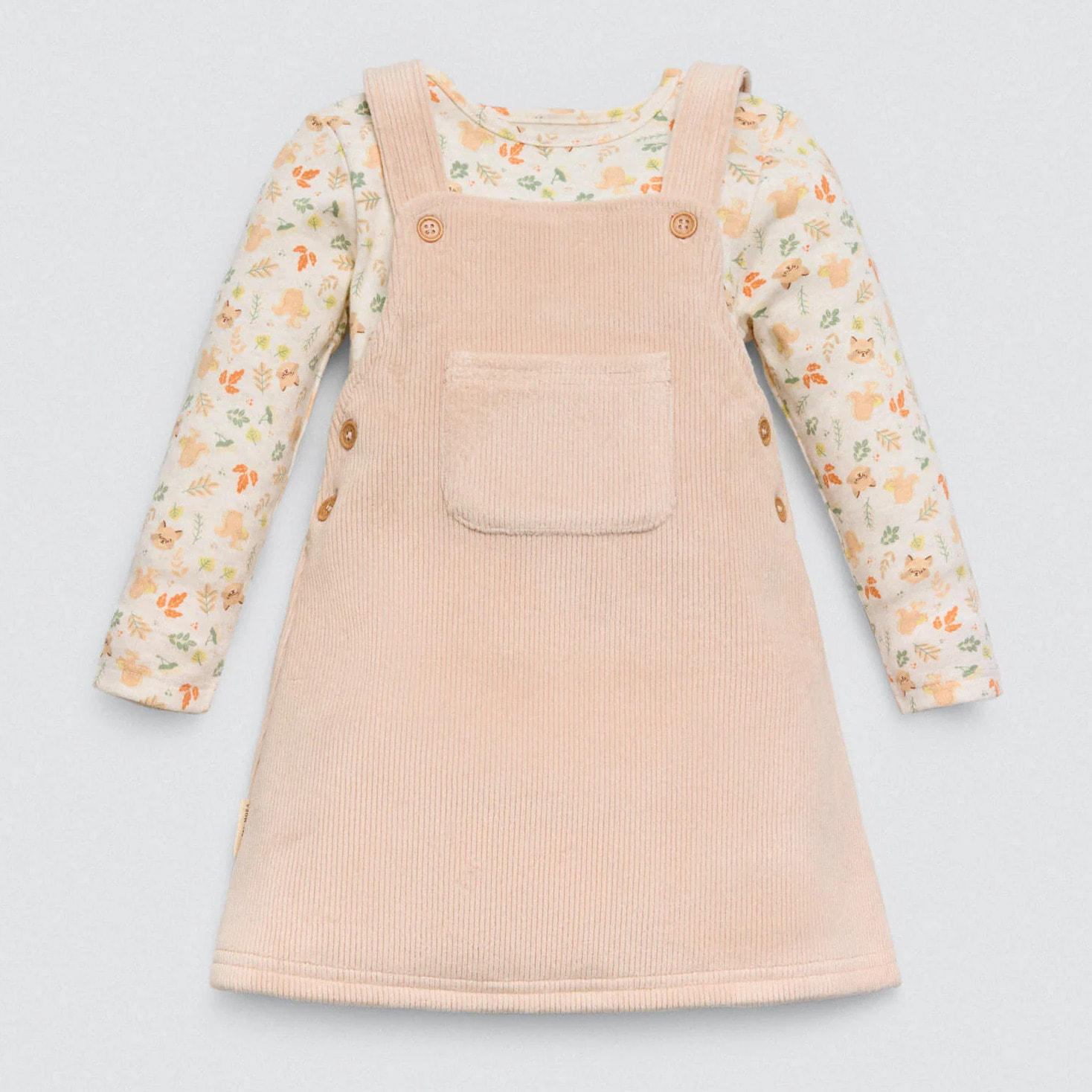 Completo autunnale per neonato: abito e maglietta a maniche lunghe