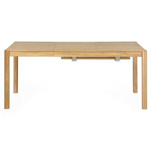 Table à manger extensible rallonges intégrées en bois clair chêne rectangulaire L125-238 cm AGALI