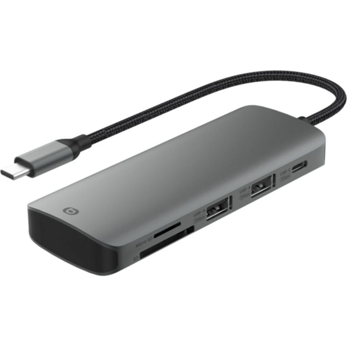 Hub USB C ESSENTIELB 7 en 1 2 USB-A + 3 USB-C + 2 ports SD