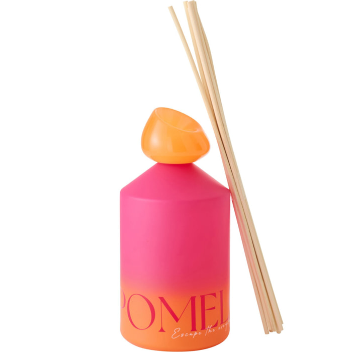 J-Line Bâtonnets parfumés Oasis Solvant - Summer In The Air -verre - orange/rose - large