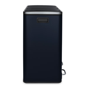 Les Collectors N°986, Papelera de Reciclaje o Basura, 3 contenedores Capacidad 54 L 3x18litros, Acero Inoxidable, Pedal en Acero, Antideslizante, Azul Oscuro, Acabado Mate