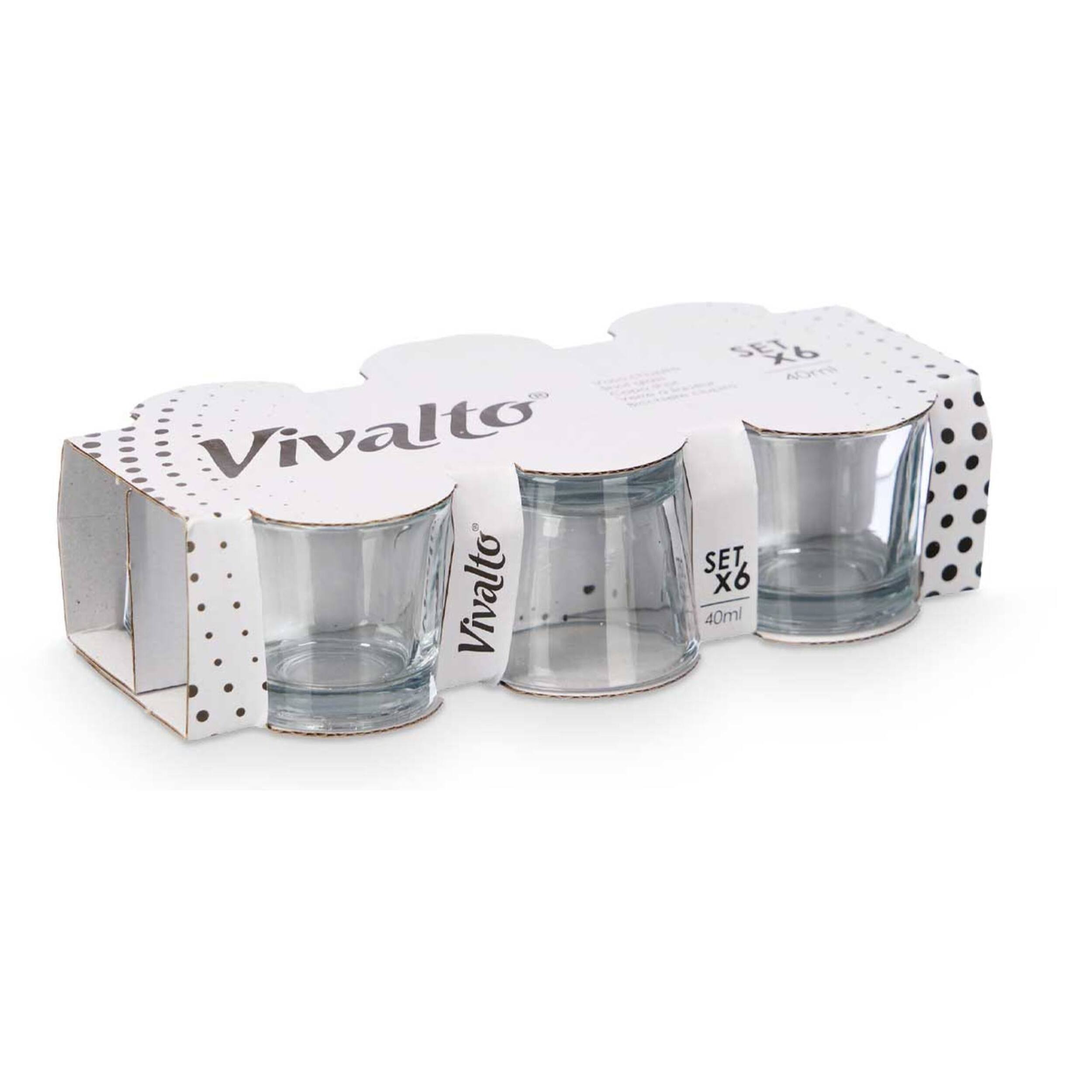 Set 6 vasos chupito 40ml colección vivalto