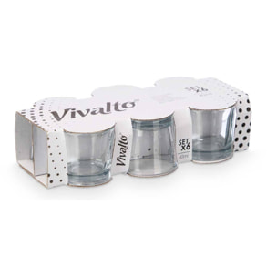 Set 6 vasos chupito 40ml colección vivalto
