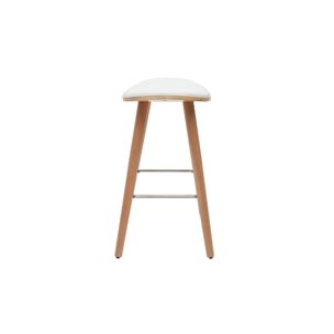 Tabourets de bar bois clair et blanc H65 cm (lot de 2) MEADOW