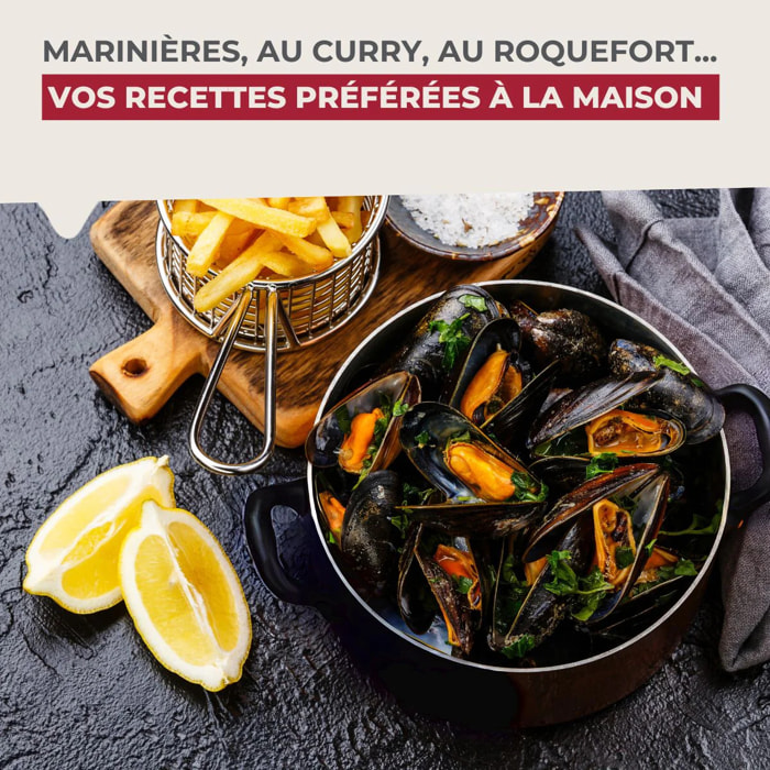 Ensemble de 2 Marmites à Moules émaillée 20,5 x 26 x 17,5 cm Fackelmann