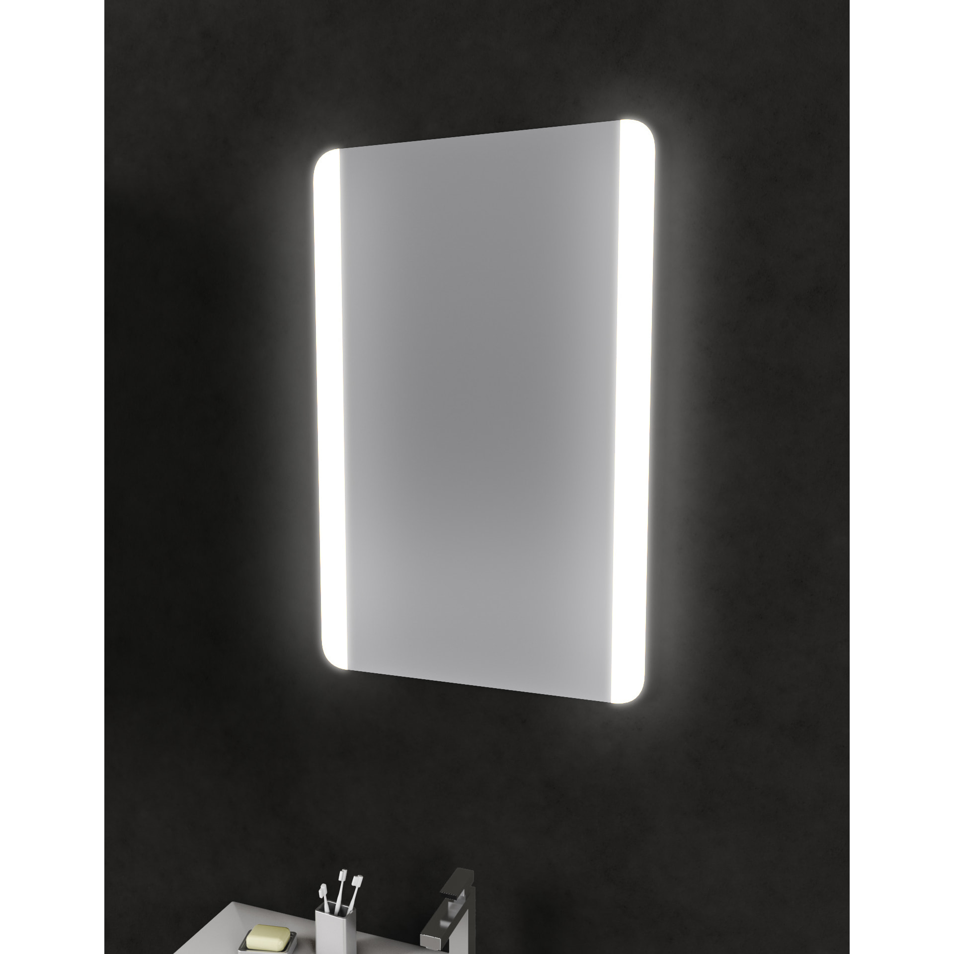 Miroir salle de bain LED auto-éclairant BORDER LINES 70x45