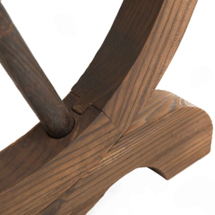 Mesa de Jardín de Madera Mesa de Terraza Exterior 110x60x65 cm con Patas en Forma de Rueda Carga 100 kg Mesa para Exterior Patio Madera Carbonizada