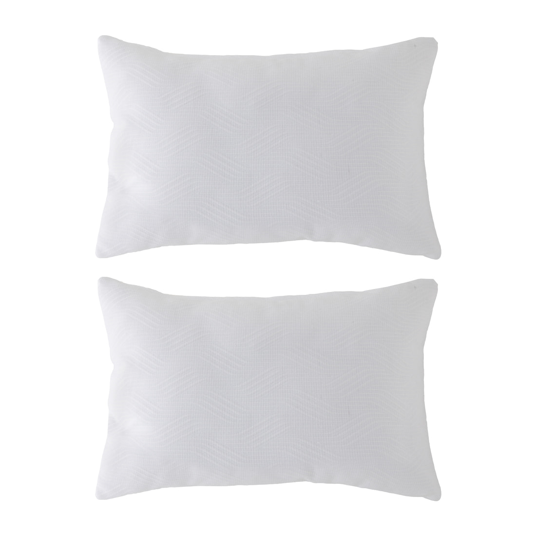 Lot de 2 housses de coussin jacquard TEVERE-B 30x50 cm blanc