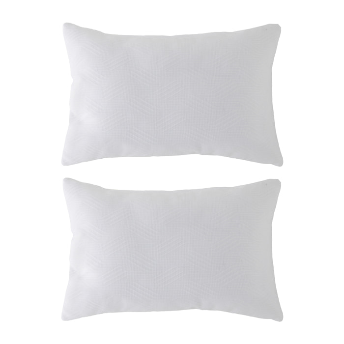 Lot de 2 housses de coussin jacquard TEVERE-B 30x50 cm blanc