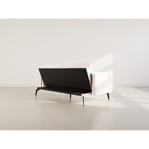 Lexie - Canapé convertible clic-clac 2 places en velours côtelé - Beige