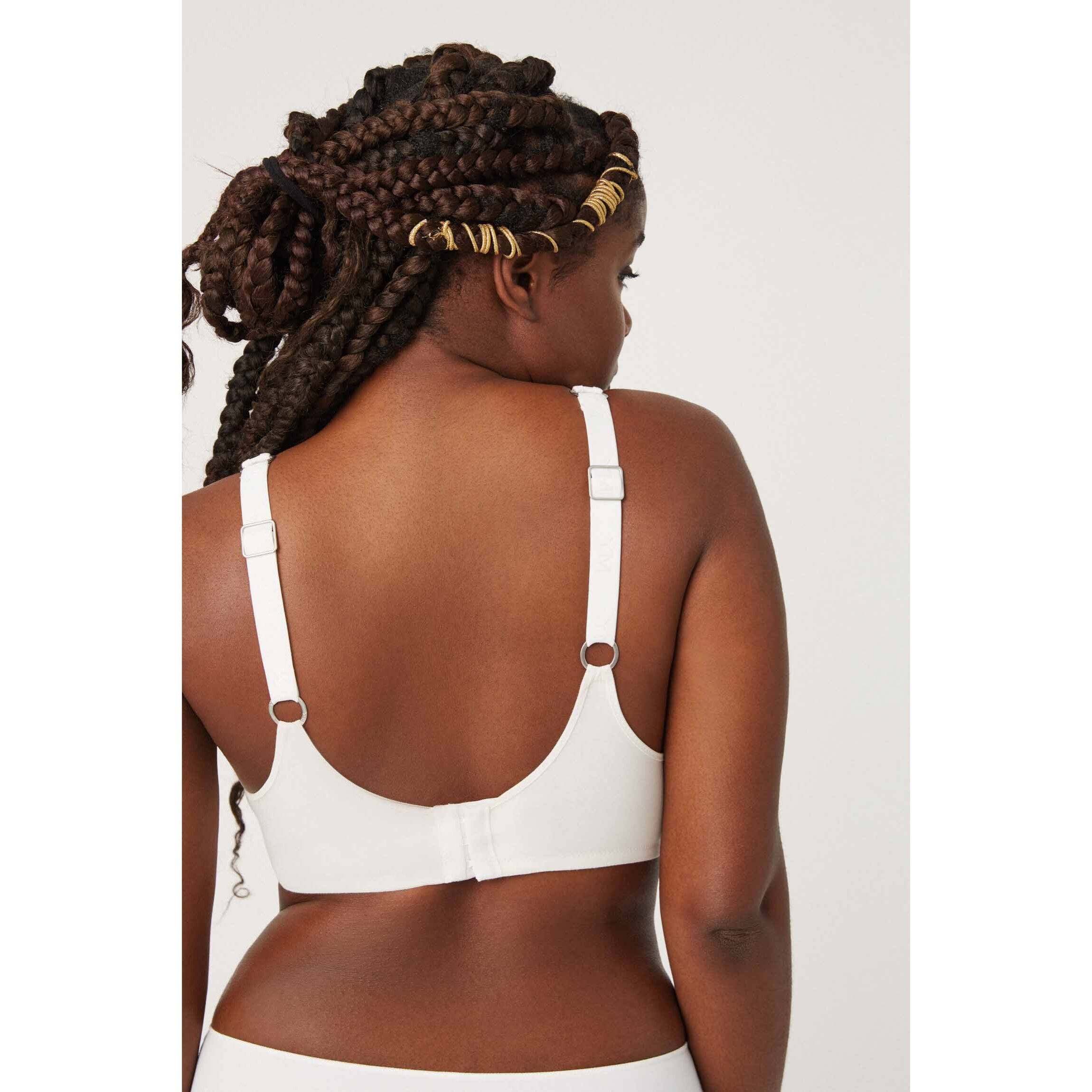Reggiseno con ferretto non imbottito in cotone e modal bianco, coppe C e D