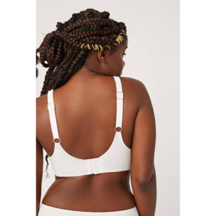 Reggiseno con ferretto non imbottito in cotone e modal bianco, coppe C e D