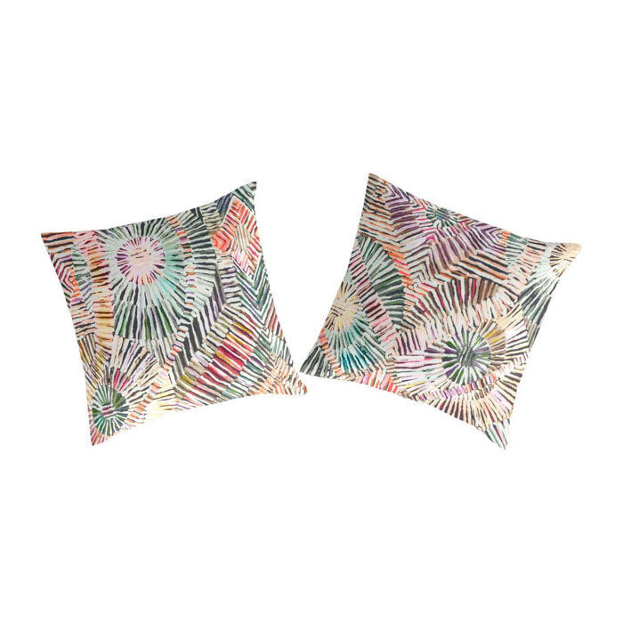 2 Fundas de almohada 100% algodón  CULTURE  multicolor 65x65 Cm