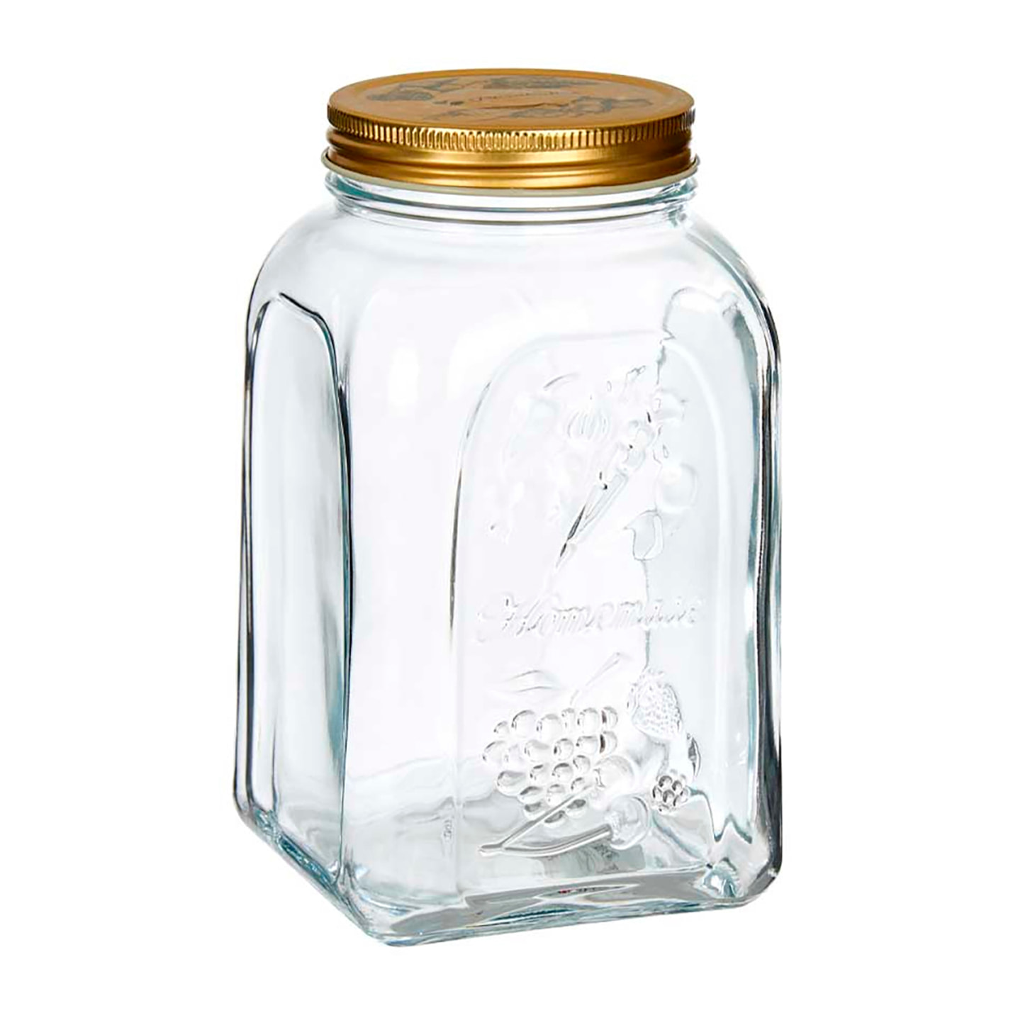 Vasetto di vetro con coperchio in metallo. Design "Homemade" 1500 ml.