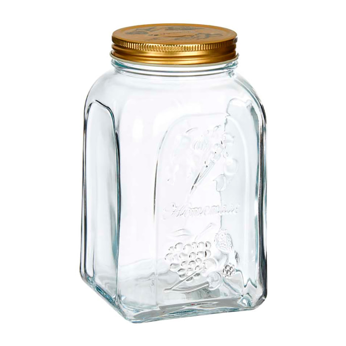 Vasetto di vetro con coperchio in metallo. Design "Homemade" 1500 ml.
