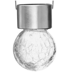 Suspension "Marty" - verre - argent - D6 cm