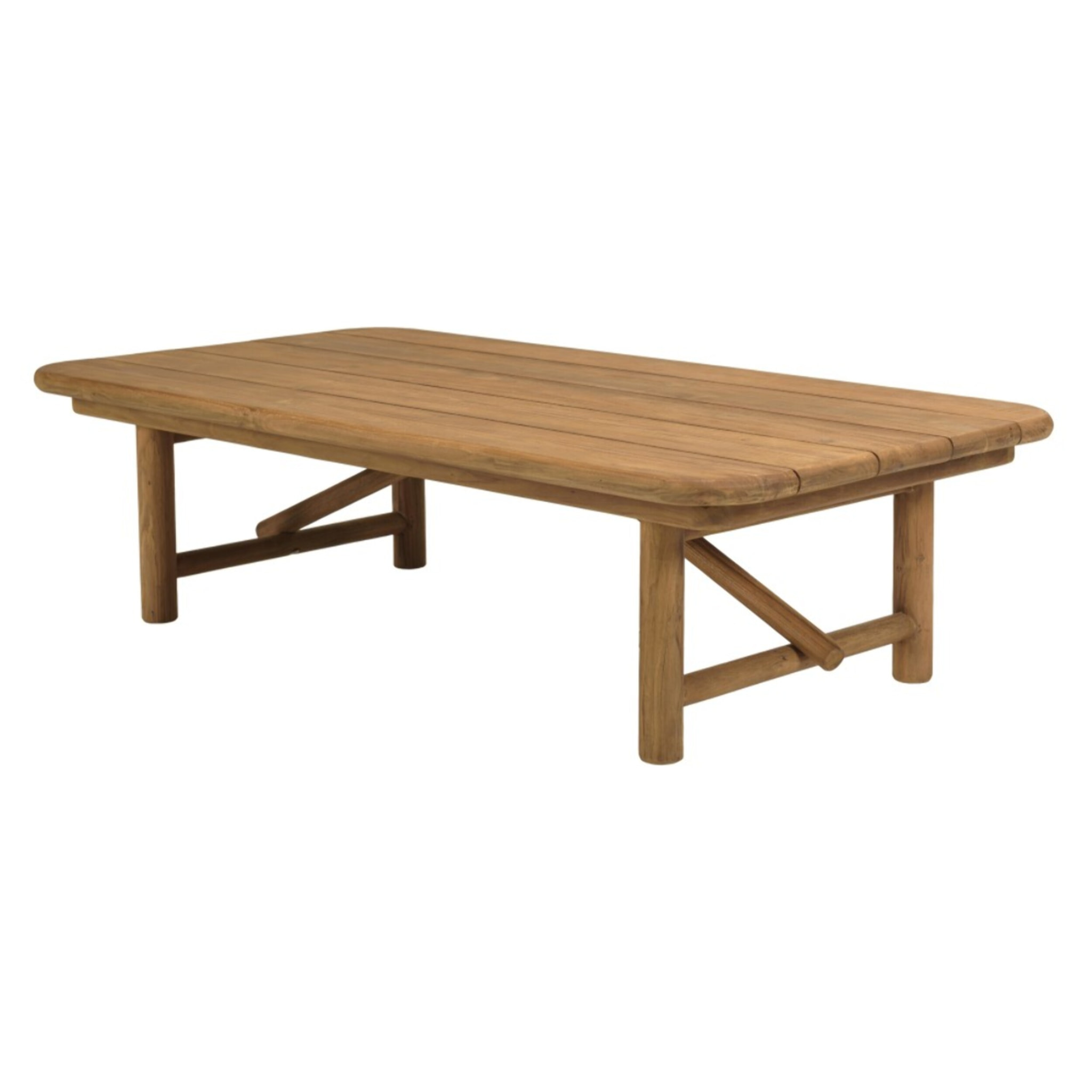 COLINE - Table basse de jardin 130x70cm en bois de teck recyclé