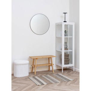 Vetrina Brisbane Slim con 1 anta in vetro, acciaio bianco 40×35×140 cm