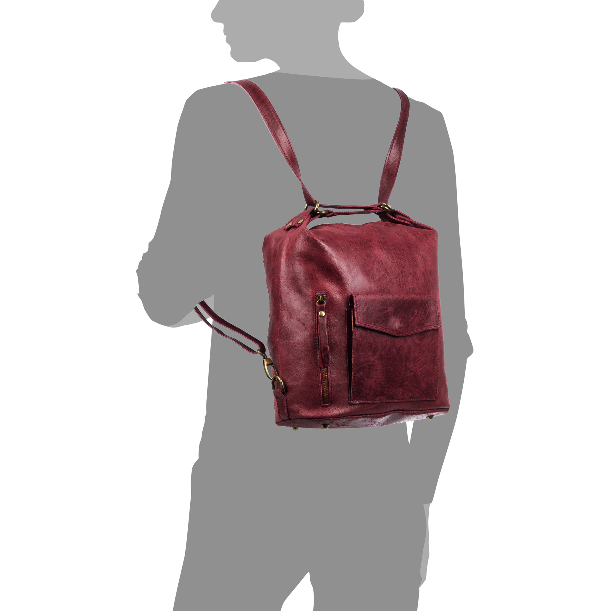 Irene Bolso de hombro Mujer.Piel auténtica Gamuza Lavado a la Piedra