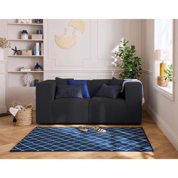 Arty - module d'assise d'angle réversible - en tissu mailles 3D - Noir