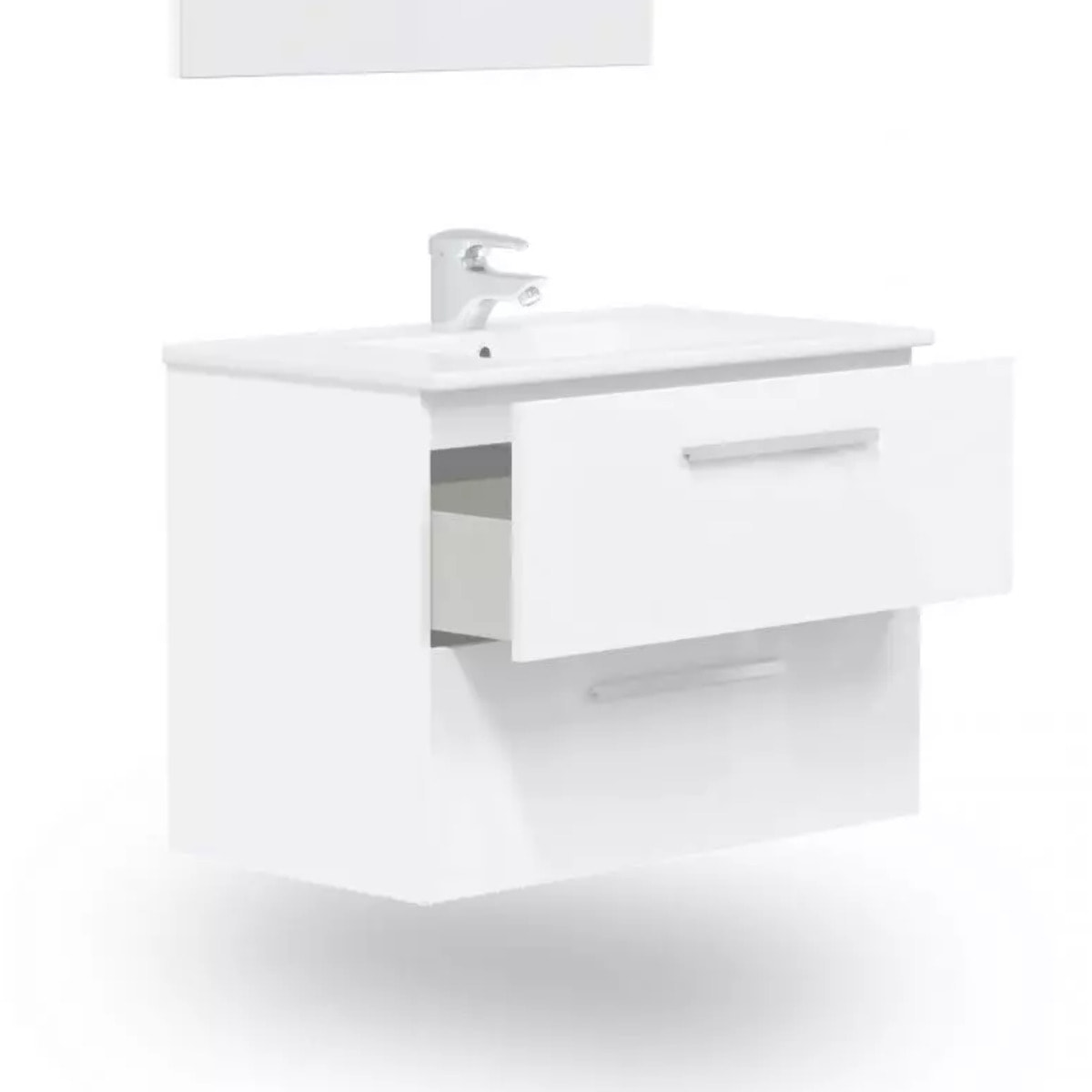 Pack de baño con lavabo cerámico Feel S Blanco Brillo