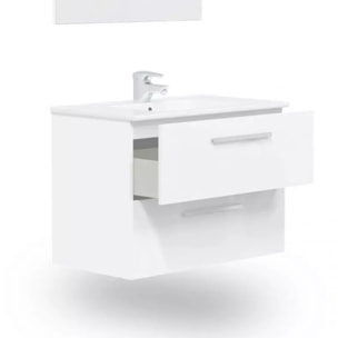 Pack de baño con lavabo cerámico Feel S Blanco Brillo