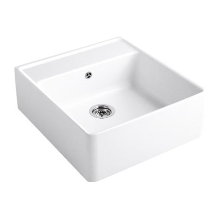 Evier timbre office Tradition Snow White CeramicPlus avec vidage manuel