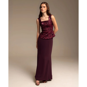 Top estilo corpiño de tirantes con brocado de mujer