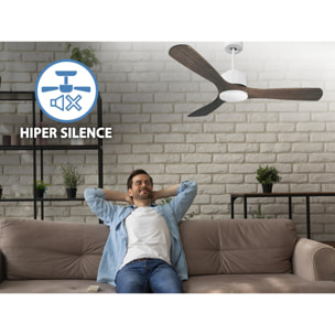 Ventilateur de plafond ø132 cm avec Wifi Réversible Hypersilence 40   W Blanc