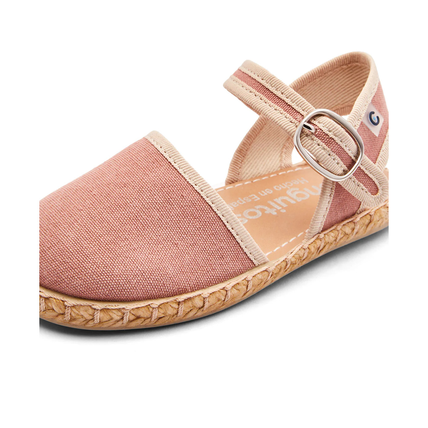 Alpargatas de Niña Con Hebilla y Suela Yute Rosa
