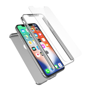 Carcasa full cover y cristal templado para iPhone X