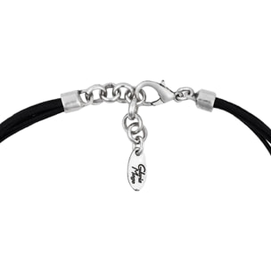 Collar Candado en plata chapado y cadena singular eslabón rectangular. "Gloria Mago"