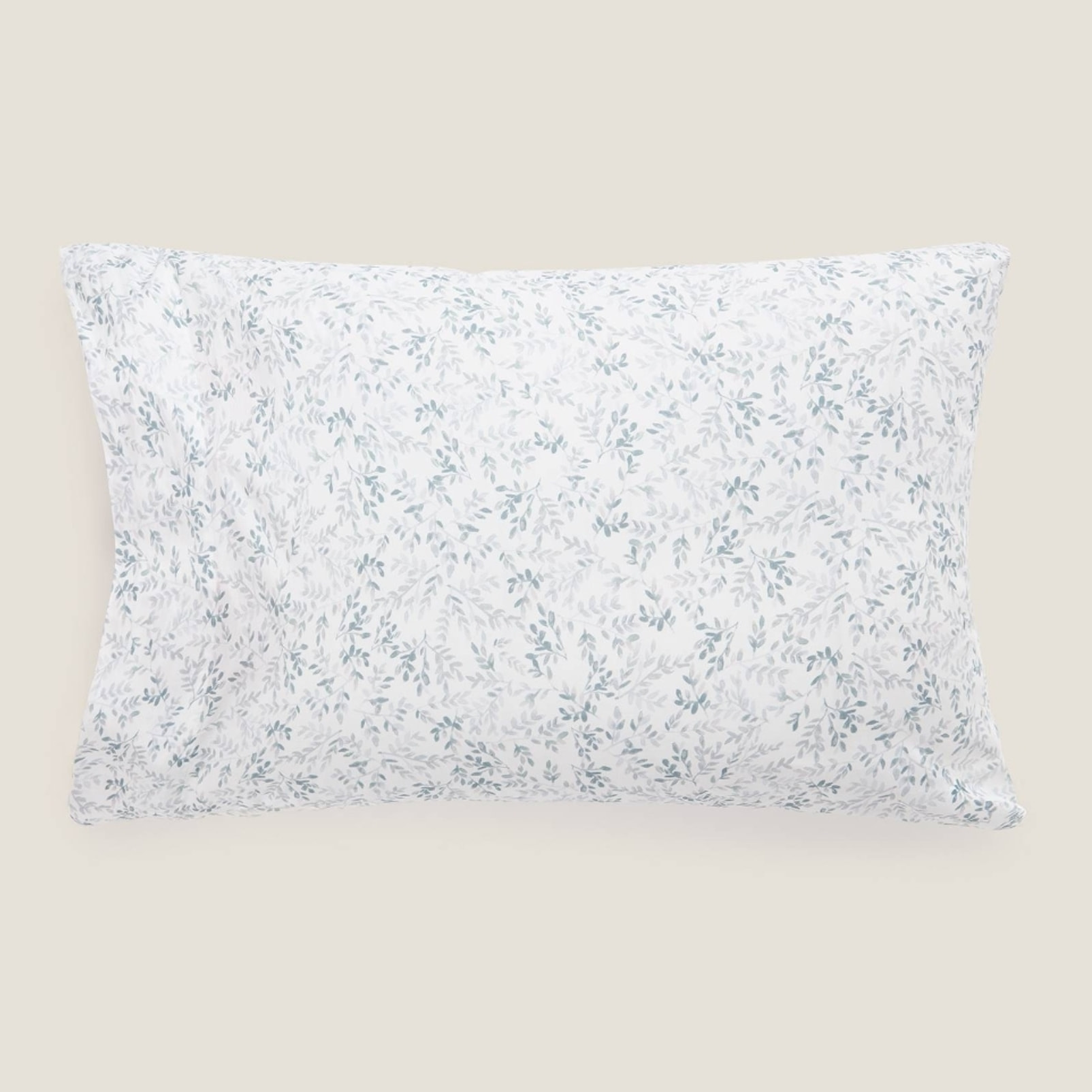 Funda almohada hojas Pranity color gris 100% Algodón