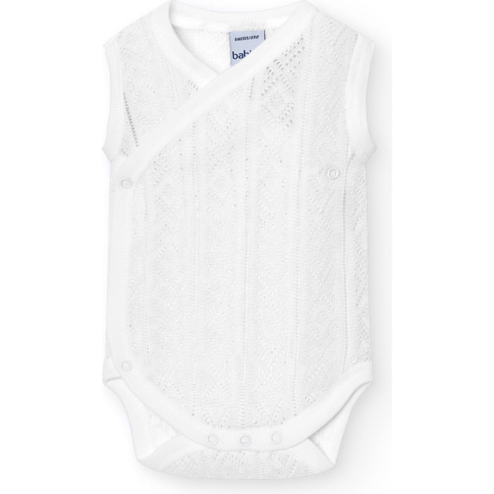 Body cruzado bebé sin mangas perlé