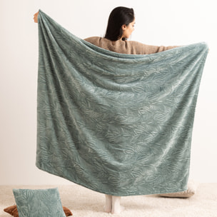 Plaid flanelle Roy bleu 180x230cm