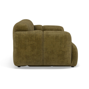 Grace - canapé modulable 2 places en velours texturé - Vert Olive