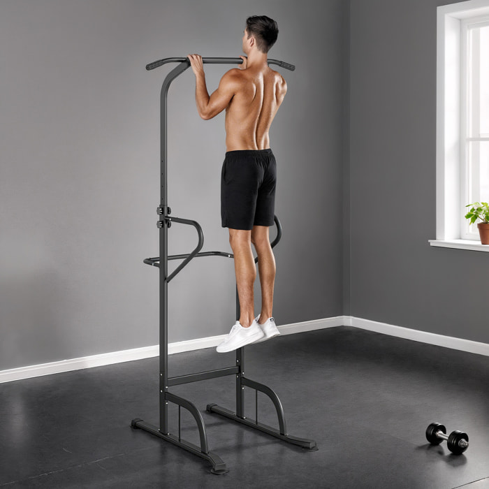 Barra de Dominadas Altura Regulable 180-212 cm, Estación de Fondos Resistente para Gimnasio en Casa, Máquina Dominadas Multifuncional, para Entrenamiento de Fuerza, Carga 120 kg