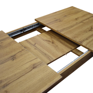 Tavolo ZAGABRIA in legno, finitura rovere rustico, allungabile 140x80 cm - 180x80 cm