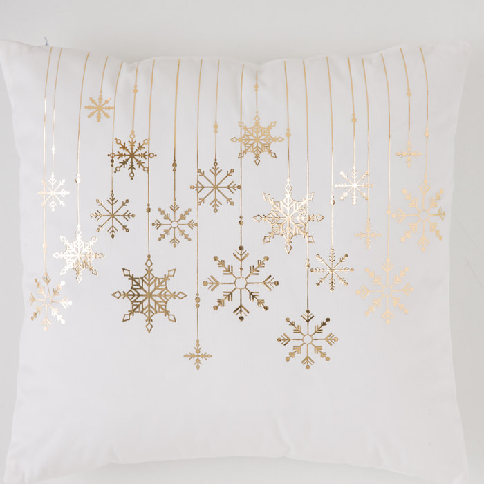 Housse de coussin GUIRLANDE BLANC OR