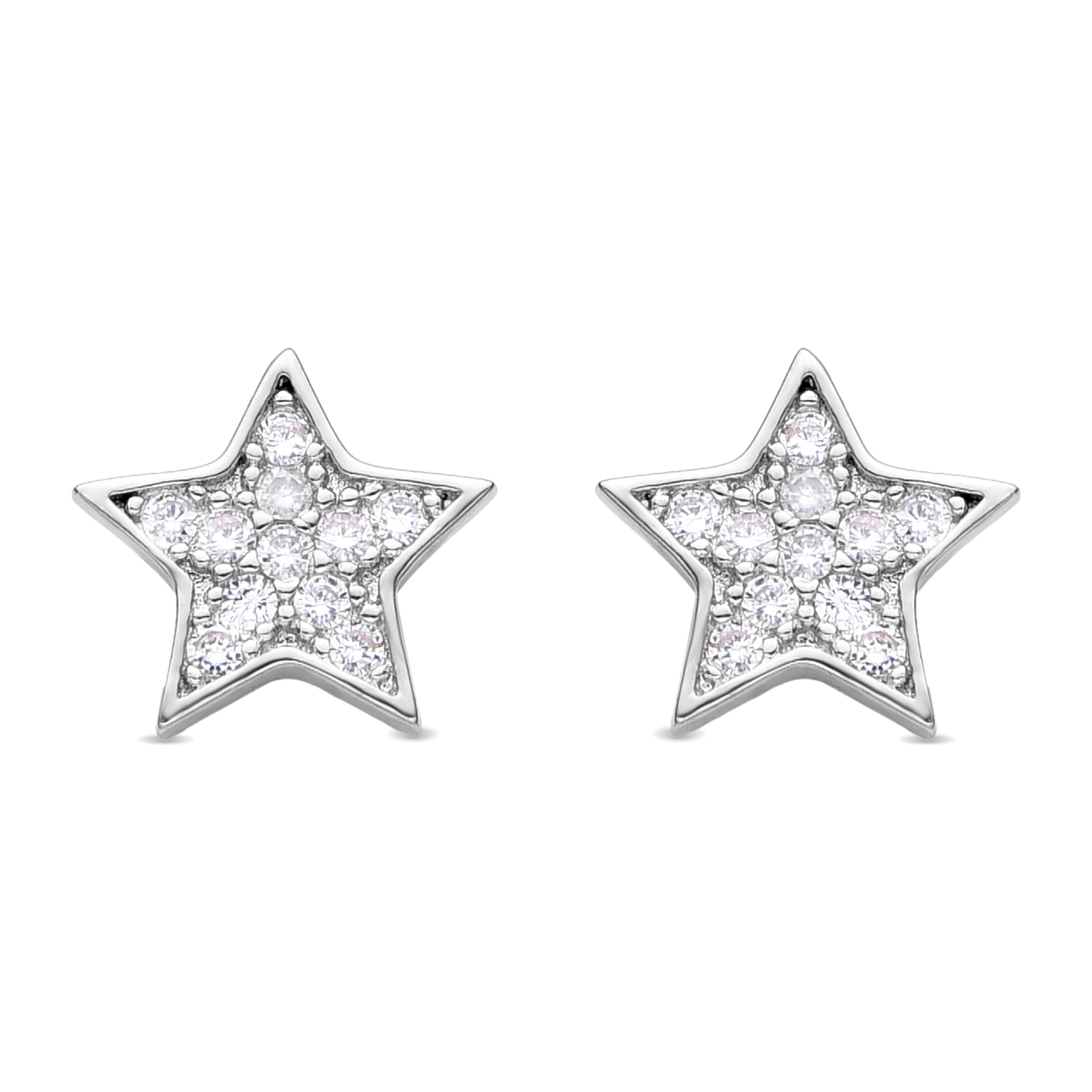 Pendientes de Circonita Brillante acabados en rodio