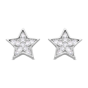 Pendientes de Circonita Brillante acabados en rodio