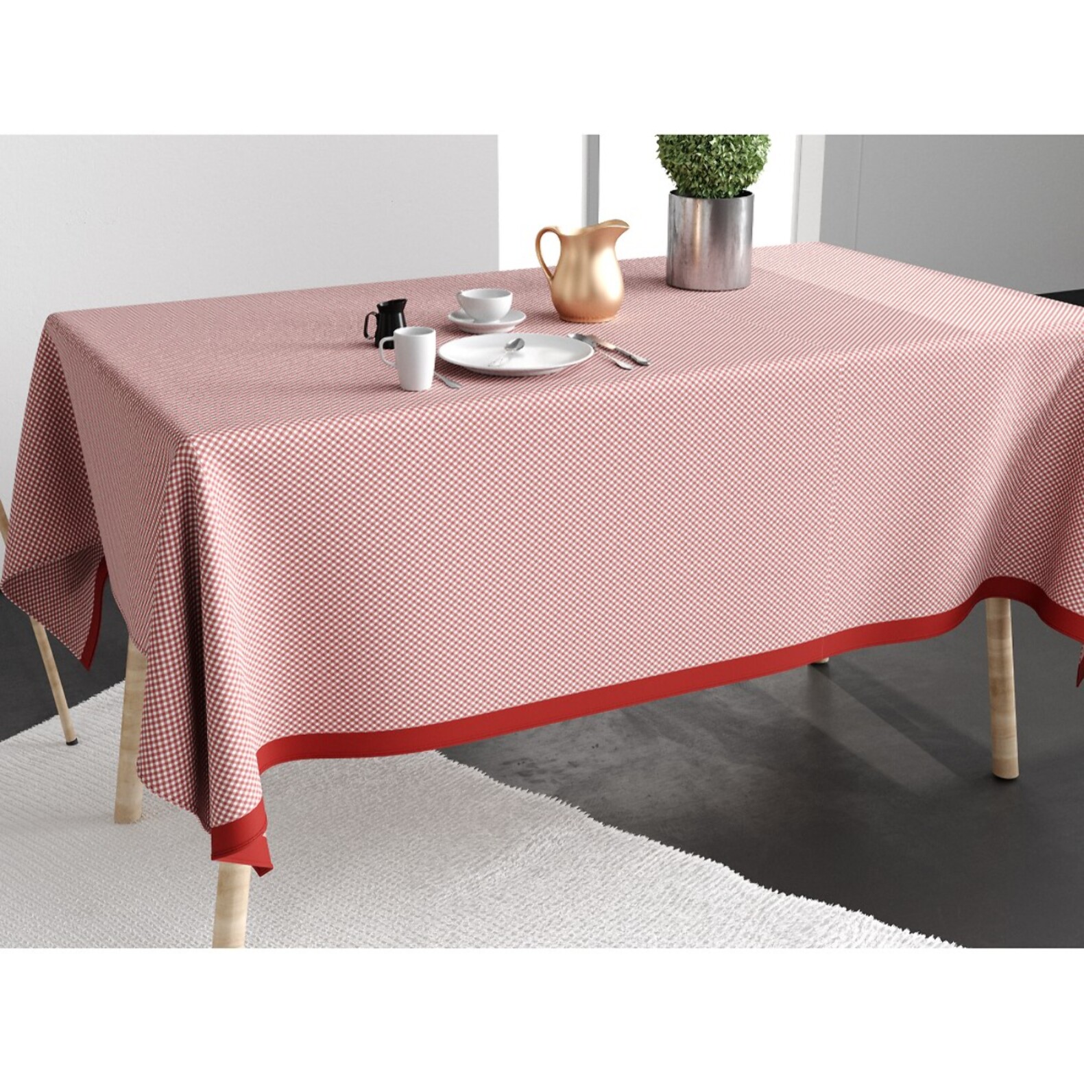 Nappe imprimée Coton Anti Tache Vicha Brique