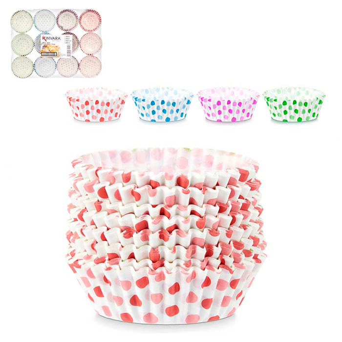 SET 150 MOLDES PAPEL PUNTOS 12CM SURT 4