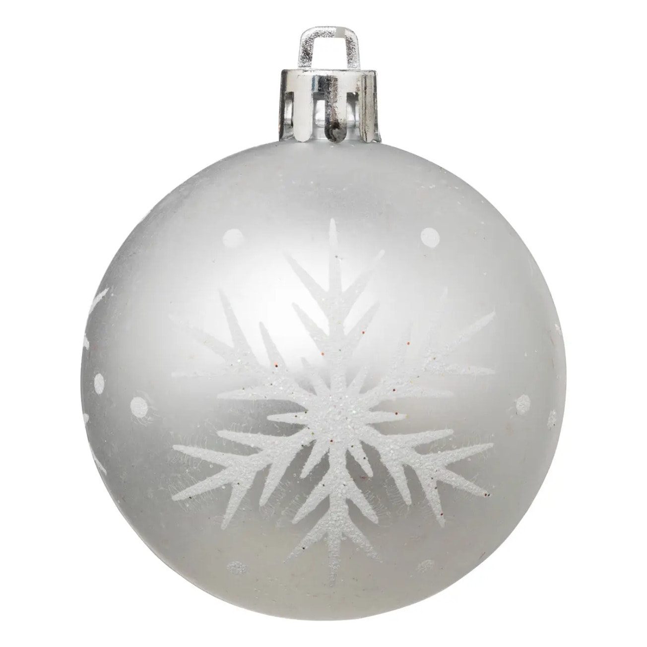 Boules de Noël "Colorama de Noël" lot de 25 en plastique D6cm argent blanc